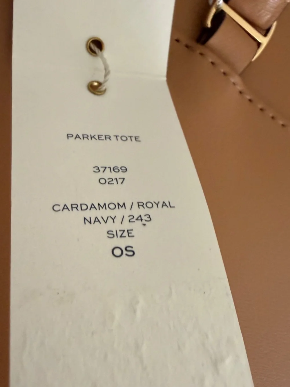 NWT Tory Burch Large Parker Leather Tote Bag in Cardamom Royal Navy Style 37169